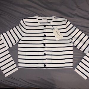 Aritzia Babaton Notable Sweater/Navy and White Stripes
